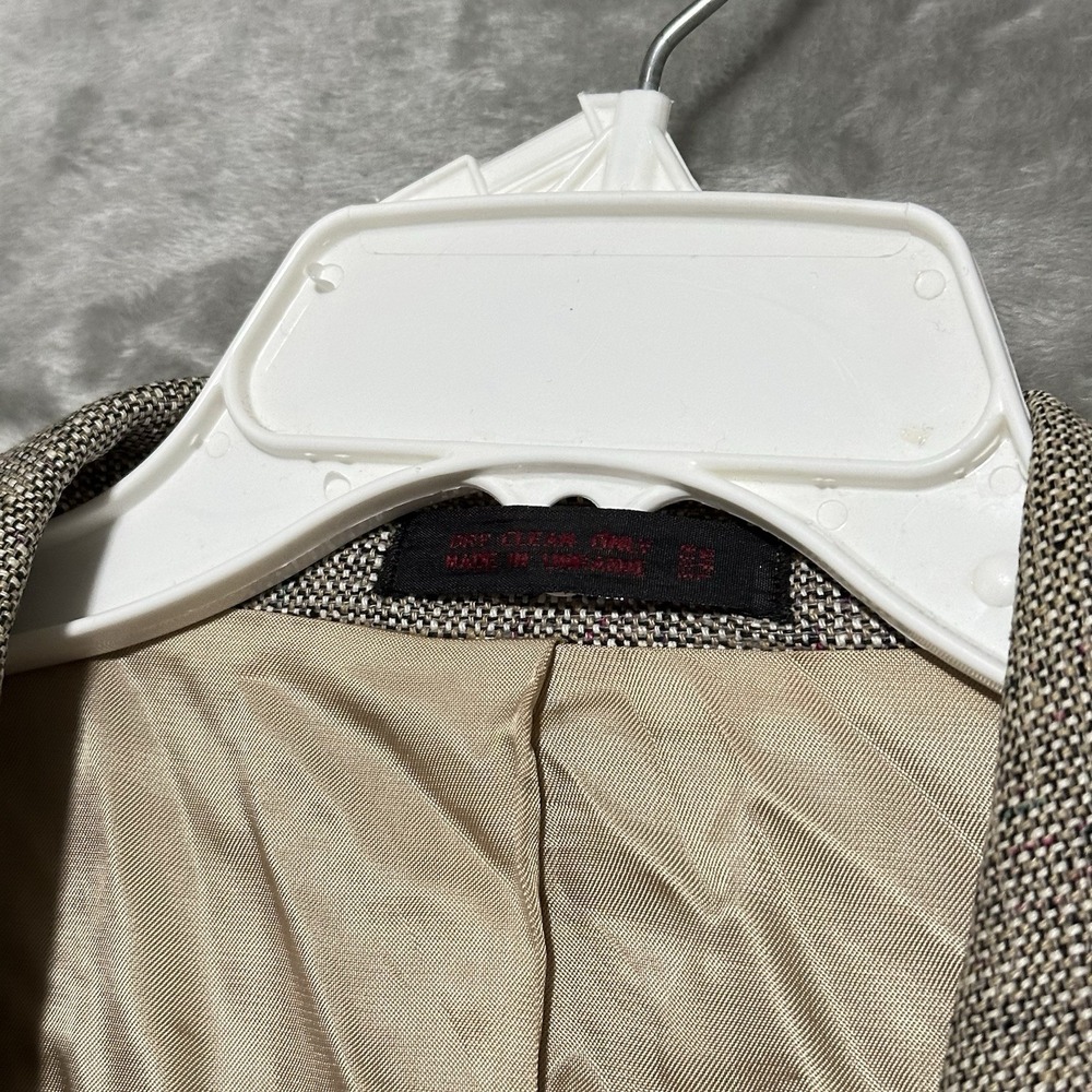Vintage English Manor Tweed Blazer Jacket Mens 44R Beige Academia Preppy Career - Picture 3 of 11